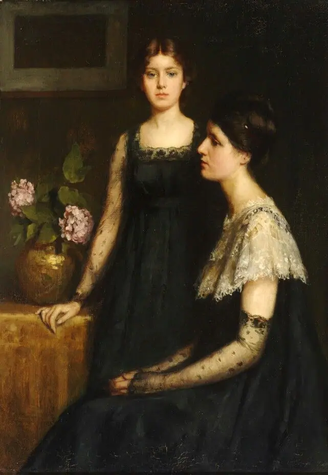 Piet Slager jr., Mijne zusters Jeanette en Corry, 1908 (Wikimedia Commons, publiek domein)